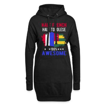 Moitié Français moitié tongolese - Sweat-shirt à capuche long Femme - noir - Devant