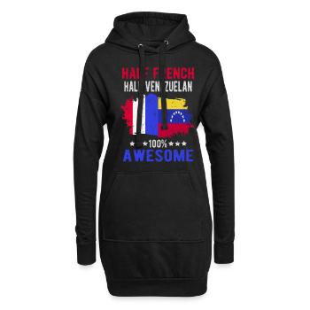 Halb Franzose Halb Venezolaner - Hoodie-Kleid - Schwarz - Vorne