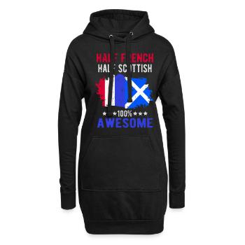 Halb Franzose Halb Schotte - Hoodie-Kleid - Schwarz - Vorne