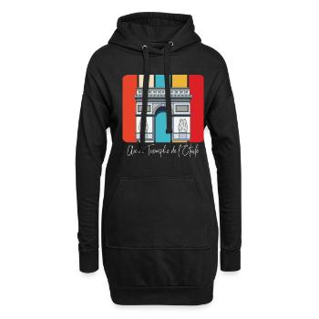 Paris Arc de Triumphe France Arc de Triomphe - Sweat-shirt à capuche long Femme - noir - Devant