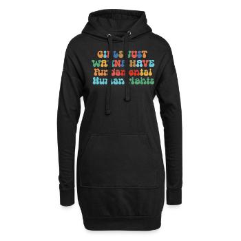 Les filles veulent juste avoir des droits humains fondamentaux - Sweat-shirt à capuche long Femme - noir - Devant