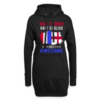 Moitié Français moitié anglais - Sweat-shirt à capuche long Femme - noir - Devant