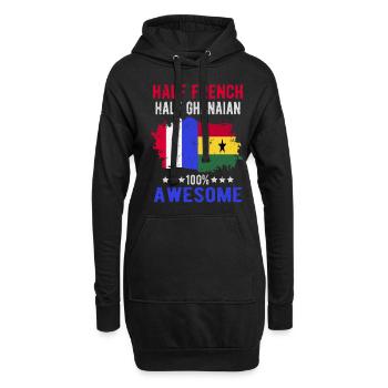 Moitié Français moitié Ghanese - Sweat-shirt à capuche long Femme - noir - Devant