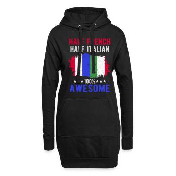 Moitié Français moitié italien - Sweat-shirt à capuche long Femme - noir - Devant