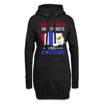 Halb Franzose Halb Zyprer - Hoodie-Kleid - Schwarz - Vorne