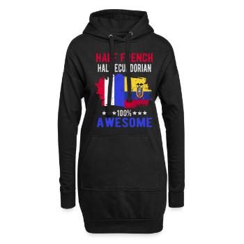 Halb Franzose Halb Ecuadorianer - Hoodie-Kleid - Schwarz - Vorne