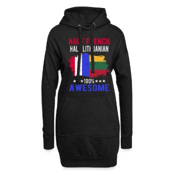 Moitié Français moitié lituanien - Sweat-shirt à capuche long Femme - noir - Devant