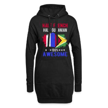 Moitié Français moitié guyanais - Sweat-shirt à capuche long Femme - noir - Devant