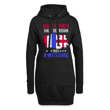 Moitié Français moitié géorgien - Sweat-shirt à capuche long Femme - noir - Devant