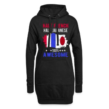 Moitié Français moitié japonais - Sweat-shirt à capuche long Femme - noir - Devant