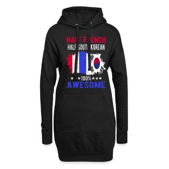 Moitié Français moitié sud-coréen - Sweat-shirt à capuche long Femme - noir - Devant