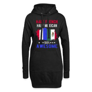 Moitié Français moitié mexicain - Sweat-shirt à capuche long Femme - noir - Devant