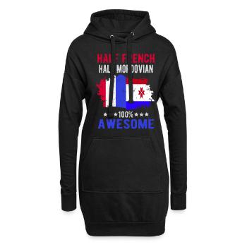 Halb Franzose Halb Mordwinen - Hoodie-Kleid - Schwarz - Vorne