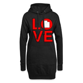 Liebe Utah Geschenk - Hoodie-Kleid - Schwarz - Vorne