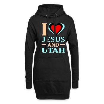 Aimer Jésus et Utah Gift - Sweat-shirt à capuche long Femme - noir - Devant