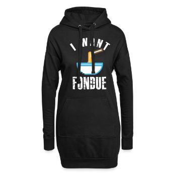Flüssiger Käse Fondue Schweizer Alpen Glück - Hoodie-Kleid - Schwarz - Vorne