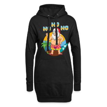 Island Beach Christmas Ho Ho Ho Santa Summer 2022 - Hoodie-Kleid - Schwarz - Vorne