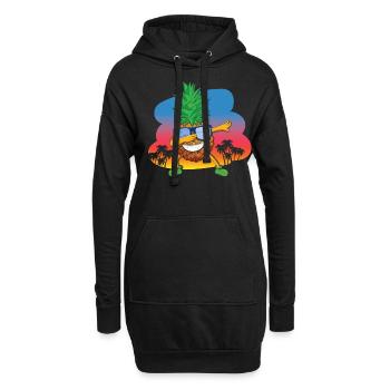 Beach 2022 Tropical Dabbing Pineapple Summer - Hoodie-Kleid - Schwarz - Vorne