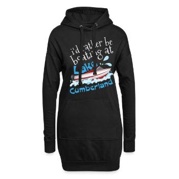 Boat Kayaking Kayak Pontoon Boating At Lake Summer - Hoodie-Kleid - Schwarz - Vorne