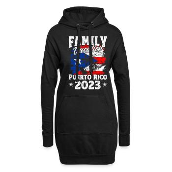 Familienurlaub Puerto Rico 2023 Puerto Rico - Hoodie-Kleid - Schwarz - Vorne