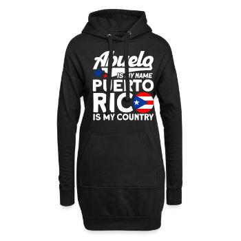 Abuelo Mon nom Porto Rico Mon pays Porto Rico - Sweat-shirt à capuche long Femme - noir - Devant