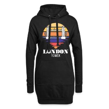 London Tower Bridge UK England Themse - Hoodie-Kleid - Schwarz - Vorne