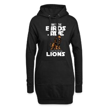 Lion Bird Side Afrique Savannah Lion - Sweat-shirt à capuche long Femme - noir - Devant
