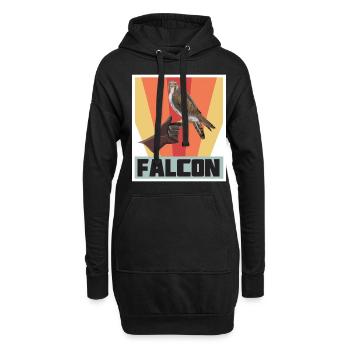 Faucons Fauconneries et aigles Faune - Sweat-shirt à capuche long Femme - noir - Devant