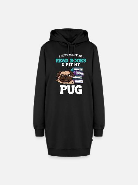 Lesen - Hoodie-Kleid - Schwarz