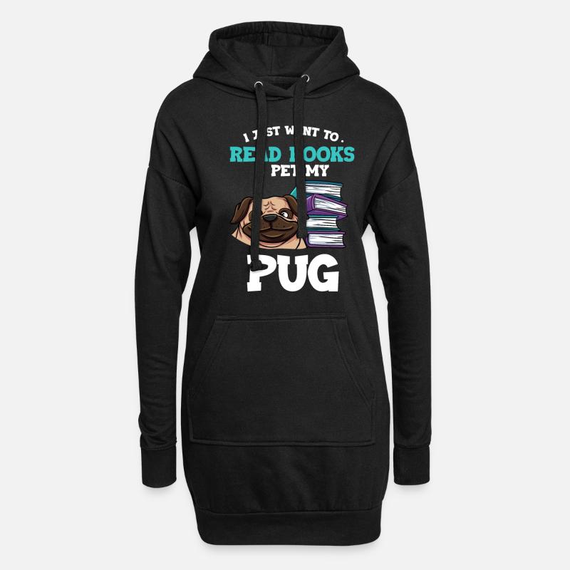 Lesen - Hoodie-Kleid - Schwarz