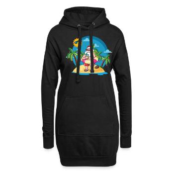 Island Beach Christmas Santa Chilling Summer 2022 - Hoodie-Kleid - Schwarz - Vorne