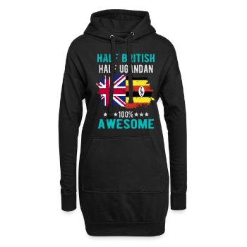 Halb Brite Halb Ugander - Hoodie-Kleid - Schwarz - Vorne