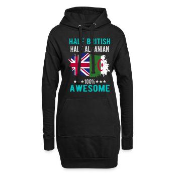 Halb Brite Halb Albaner - Hoodie-Kleid - Schwarz - Vorne