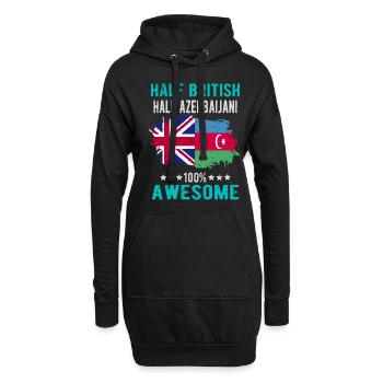 Moitié britannique moitié azerbaïdjanais - Sweat-shirt à capuche long Femme - noir - Devant