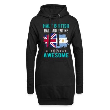 Halb Brite Halb Argentiner - Hoodie-Kleid - Schwarz - Vorne