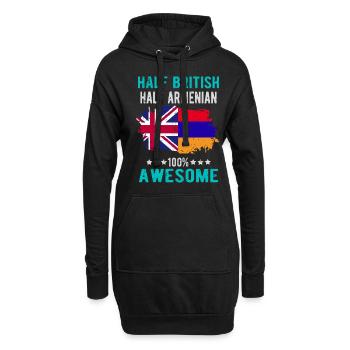 Halb Brite Halb Armenier - Hoodie-Kleid - Schwarz - Vorne