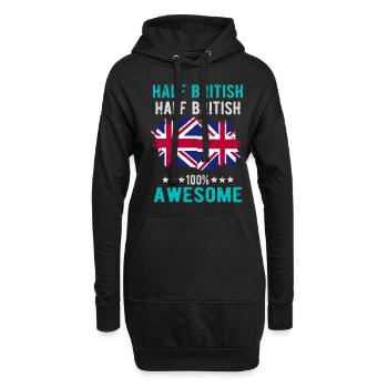 Halb Brite Halb Brite - Hoodie-Kleid - Schwarz - Vorne