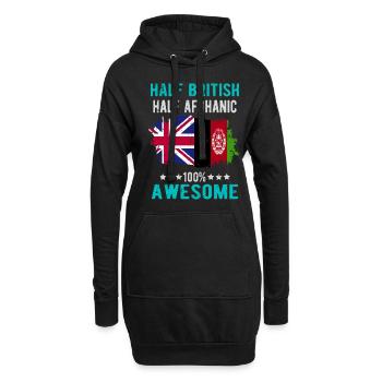 Moitié britannique moitié afghan - Sweat-shirt à capuche long Femme - noir - Devant