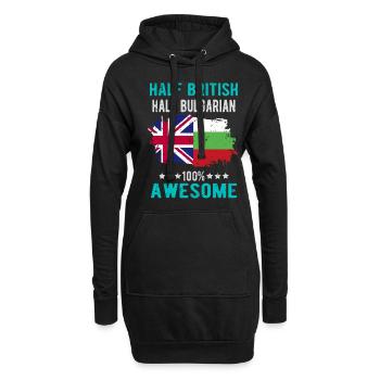Halb Brite Halb Bulgare - Hoodie-Kleid - Schwarz - Vorne
