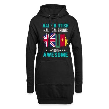Moitié britannique moitié camerounais - Sweat-shirt à capuche long Femme - noir - Devant