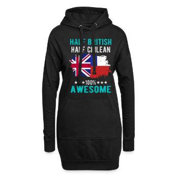 Halb Brite Halb Chilene - Hoodie-Kleid - Schwarz - Vorne