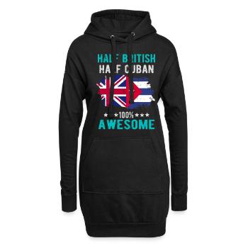Moitié britannique moitié cubain - Sweat-shirt à capuche long Femme - noir - Devant