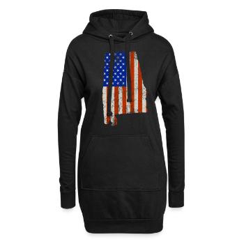 Alabama Usa flaggen geschenk - Hoodie-Kleid - Schwarz - Vorne