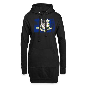 Connecticut flaggen stolz geschenk - Hoodie-Kleid - Schwarz - Vorne