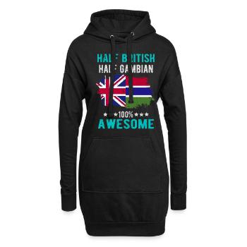 Halb Brite Halb Gambier - Hoodie-Kleid - Schwarz - Vorne