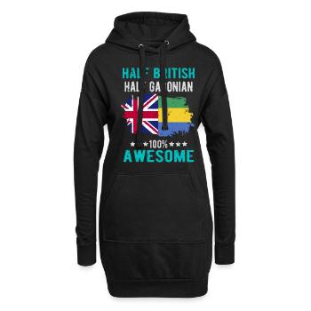 Halb Brite Halb Gabuner - Hoodie-Kleid - Schwarz - Vorne