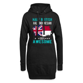 Moitié britannique moitié indonésienne - Sweat-shirt à capuche long Femme - noir - Devant