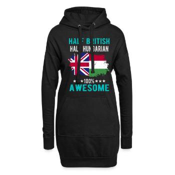 Halb Brite Halb Ungar - Hoodie-Kleid - Schwarz - Vorne