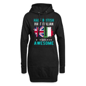 Moitié britannique moitié italienne - Sweat-shirt à capuche long Femme - noir - Devant