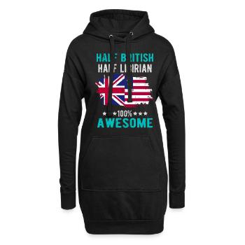 Halb Brite Halb Libyer - Hoodie-Kleid - Schwarz - Vorne